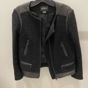 Club Monaco leather and teddy jacket size small